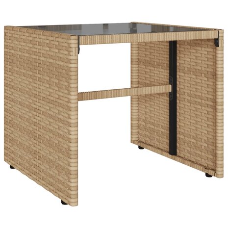 4-delige Loungeset met kussens poly rattan beige