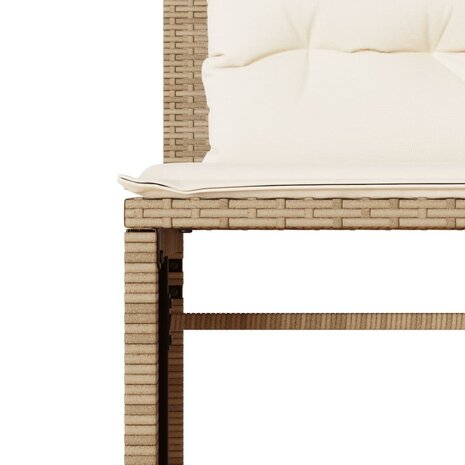 4-delige Loungeset met kussens poly rattan beige