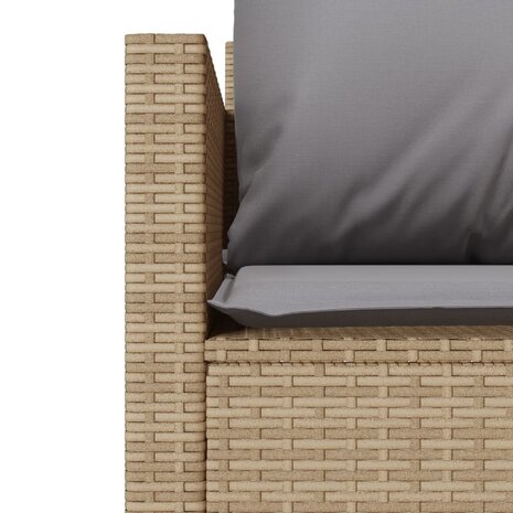 3-delige Bistroset met kussens poly rattan beige