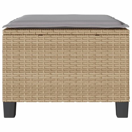 3-delige Bistroset met kussens poly rattan beige