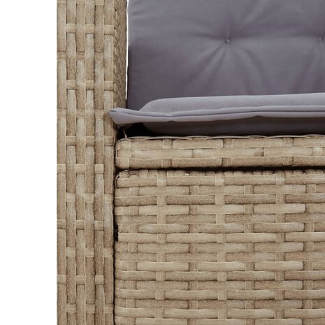 7-delige Tuinset met kussens poly rattan gemengd beige