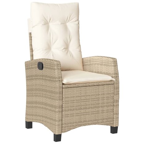 5-delige Tuinset met kussens poly rattan beige