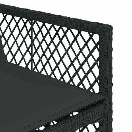 13-delige Tuinset met kussens poly rattan zwart