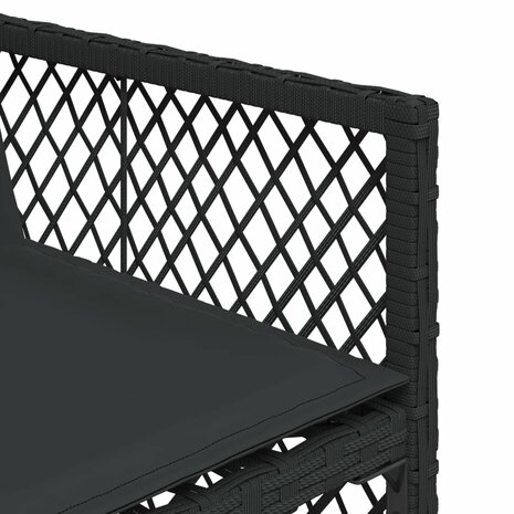 9-delige Tuinset poly rattan zwart