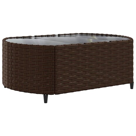 6-delige Loungeset met kussens poly rattan bruin