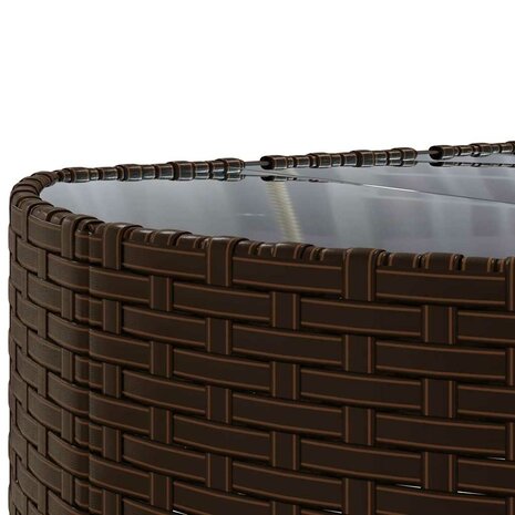 6-delige Loungeset met kussens poly rattan bruin