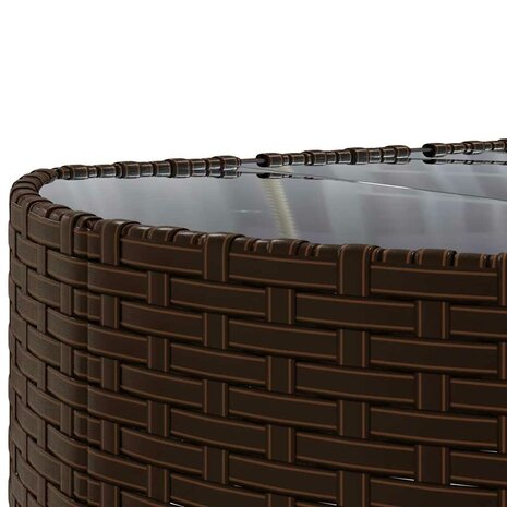8-delige Loungeset met kussens poly rattan bruin