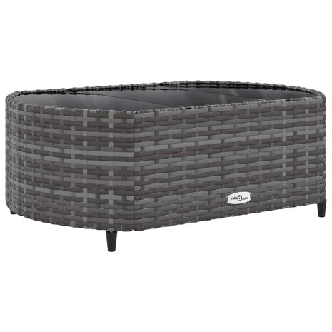 8-delige Loungeset met kussens poly rattan grijs