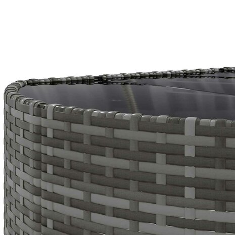8-delige Loungeset met kussens poly rattan grijs