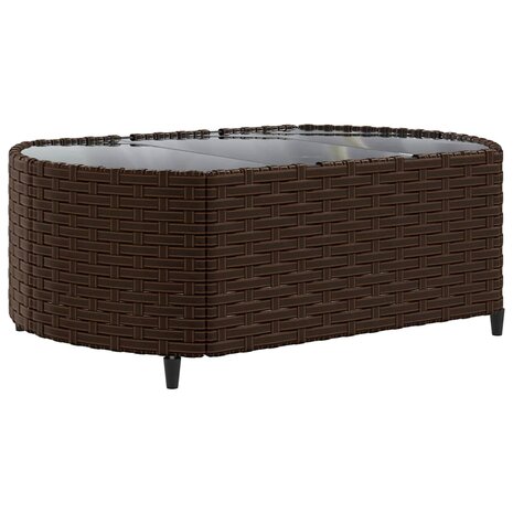 4-delige Loungeset met kussens poly rattan bruin