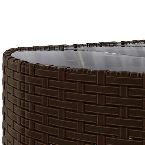 4-delige Loungeset met kussens poly rattan bruin