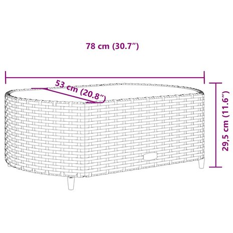 4-delige Loungeset met kussens poly rattan bruin