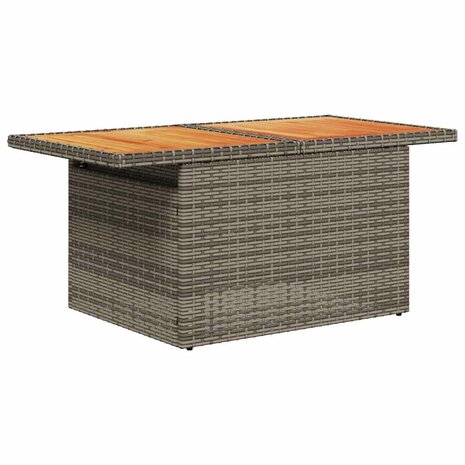 8-delige Loungeset met kussens poly rattan grijs