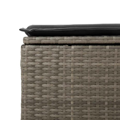 8-delige Loungeset met kussens poly rattan grijs