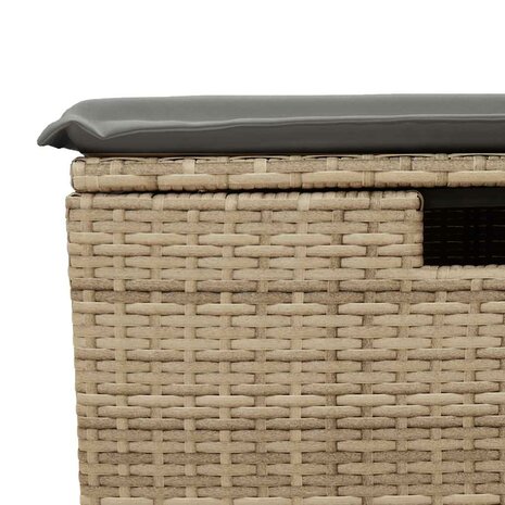 6-delige Loungeset met kussens poly rattan beige