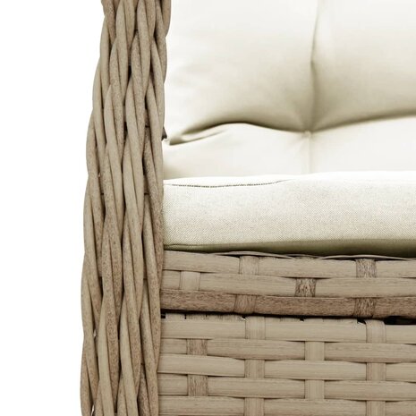 9-delige Tuinset met kussens poly rattan beige