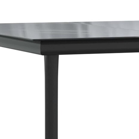 9-delige Tuinset met kussens poly rattan glas zwart