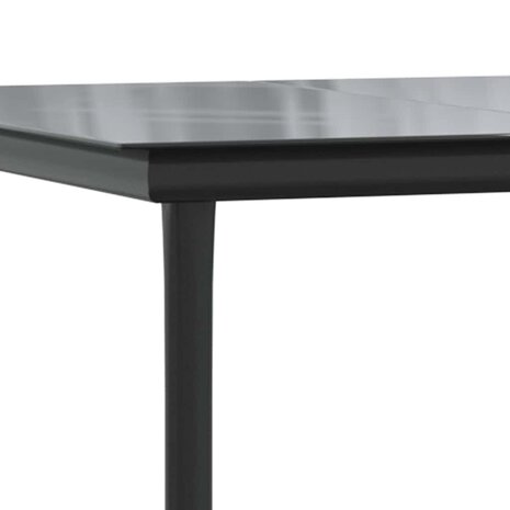 7-delige Tuinset met kussens poly rattan glas zwart
