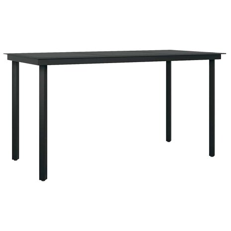 5-delige Tuinset met kussens poly rattan glas zwart