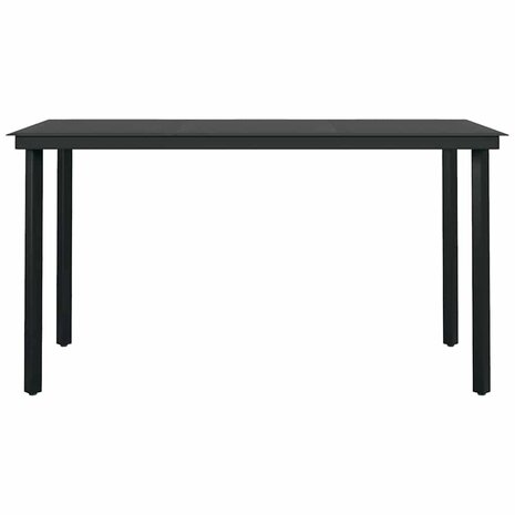 5-delige Tuinset met kussens poly rattan glas zwart