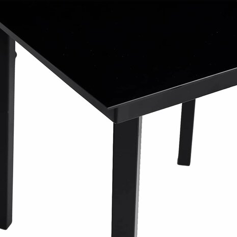 5-delige Tuinset met kussens poly rattan glas zwart