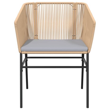 5-delige Tuinset met kussens poly rattan glas bruin