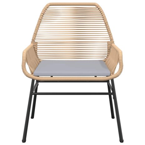 5-delige Tuinset met kussens poly rattan glas bruin