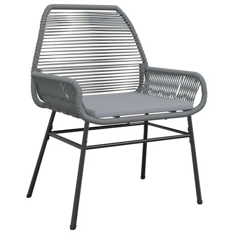 5-delige Tuinset met kussens poly rattan glas grijs