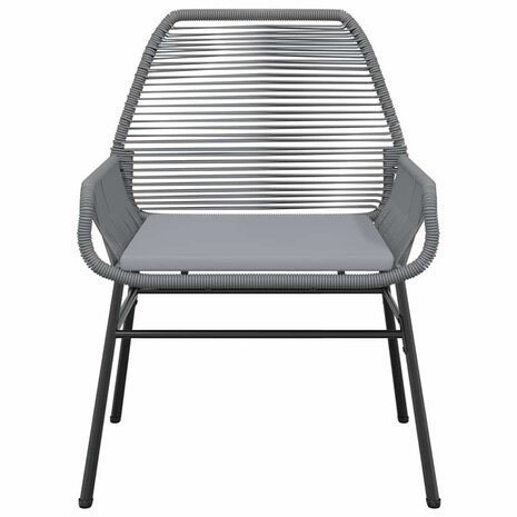 5-delige Tuinset met kussens poly rattan glas grijs