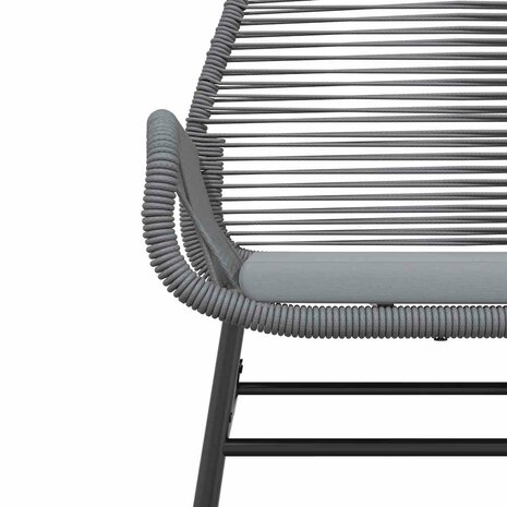 5-delige Tuinset met kussens poly rattan glas grijs