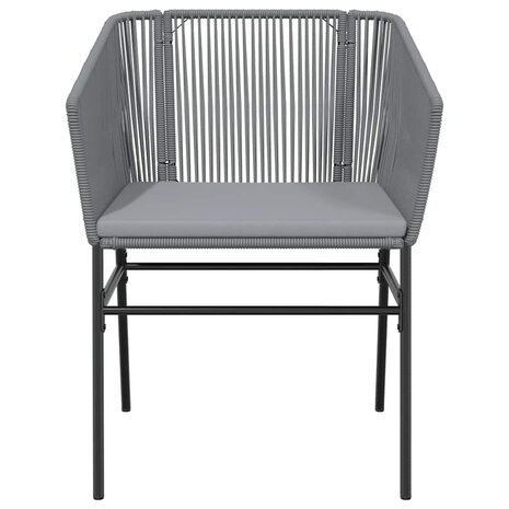 7-delige Tuinset met kussens poly rattan glas grijs