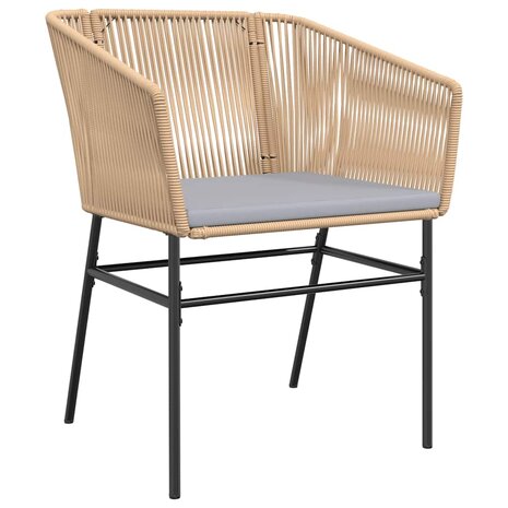 7-delige Tuinset met kussens poly rattan glas bruin