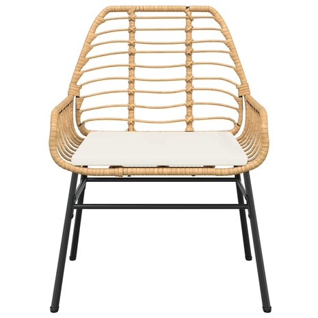5-delige Tuinset met kussens poly rattan glas bruin