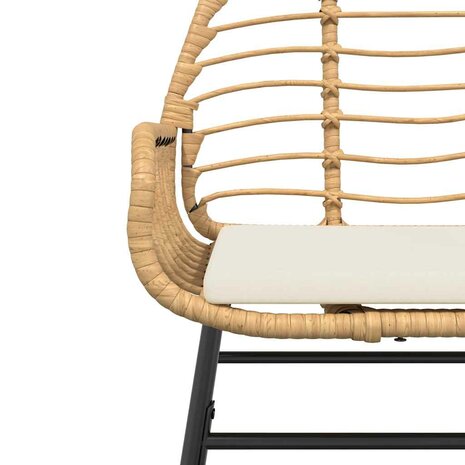 5-delige Tuinset met kussens poly rattan glas bruin