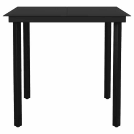 5-delige Tuinset met kussens poly rattan glas zwart