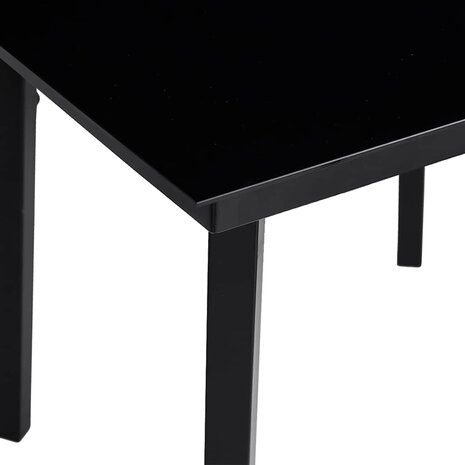 5-delige Tuinset met kussens poly rattan glas zwart