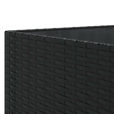 7-delige Loungeset met kussens poly rattan zwart