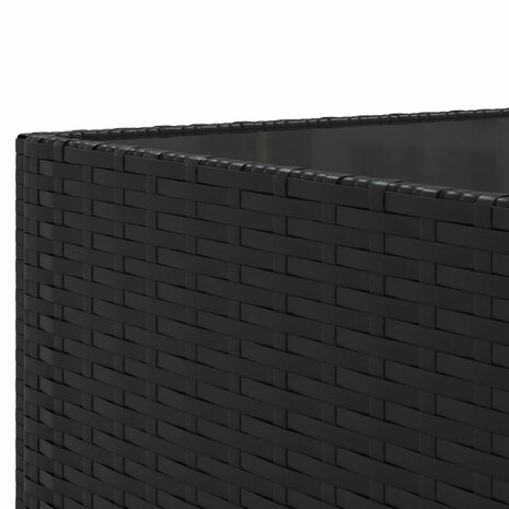 7-delige Loungeset met kussens poly rattan zwart