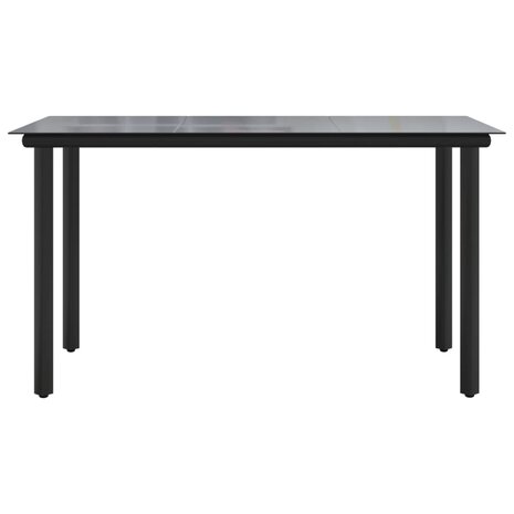 Tuintafel 200x100x74cm staal en gehard glas zwart