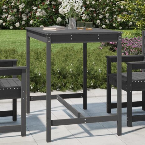 Tuintafel 121x82,5x110 cm massief grenenhout grijs