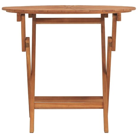 Tuintafel inklapbaar Ø 85x75 cm massief teakhout