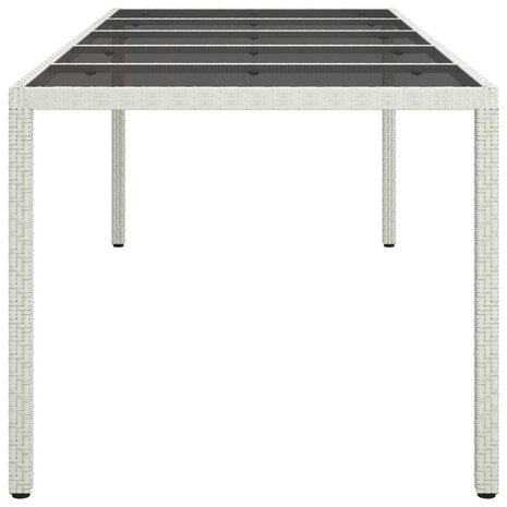 Tuintafel 250x100x75 cm poly rattan en gehard glas wit