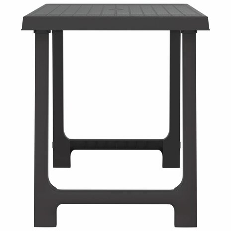 Campingtafel hout-look 79x56x64 cm PP antracietkleurig