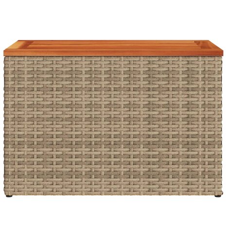 Tuinbijzettafels 2 st 55x34x37 cm poly rattan en hout beige