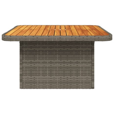 Tuintafel 80x80x71 cm poly rattan en acaciahout grijs