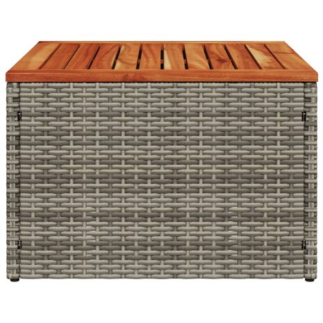 Tuintafel 55x55x37 cm poly rattan en acaciahout grijs