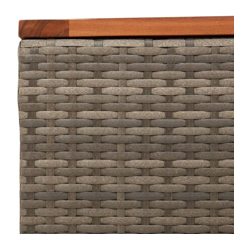 Tuintafel 55x55x37 cm poly rattan en acaciahout grijs