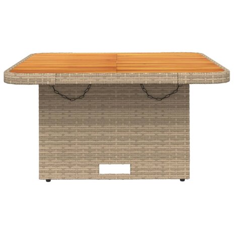 Tuintafel 80x80x71 cm poly rattan en acaciahout beige
