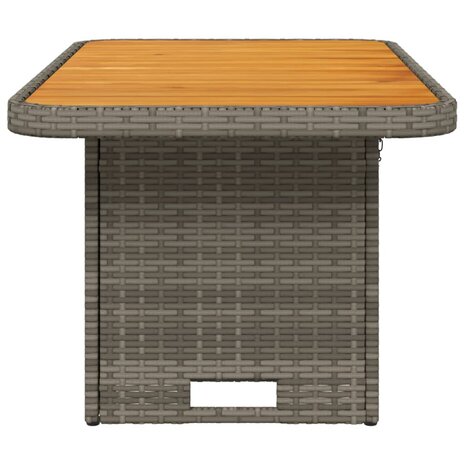 Tuintafel 90x55x71 cm poly rattan en acaciahout grijs
