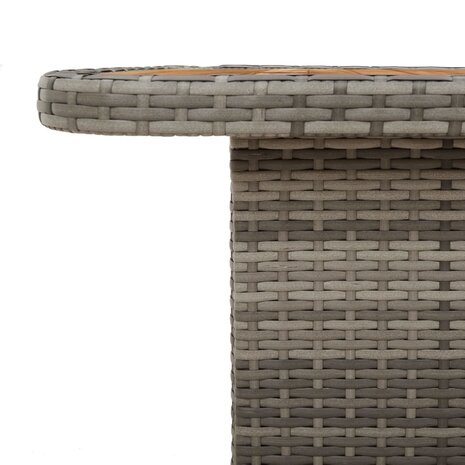 Tuintafel 90x55x71 cm poly rattan en acaciahout grijs